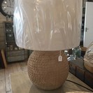 ROUND BOBBLES LAMP WITH LINEN SHADE