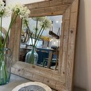 SQUARE WASHED PINE MIRROR
